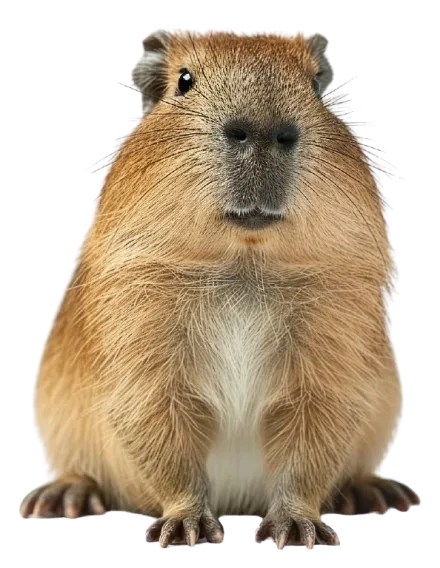 Capibara Chiguiro Tec de pie, mascota empresa software Barranquilla