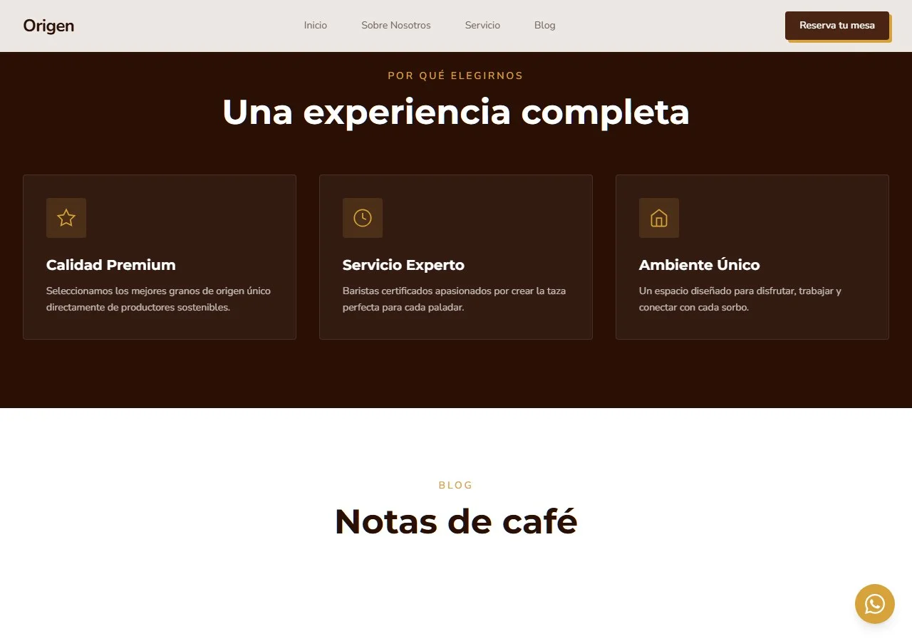 Cafetería Origen captura 3