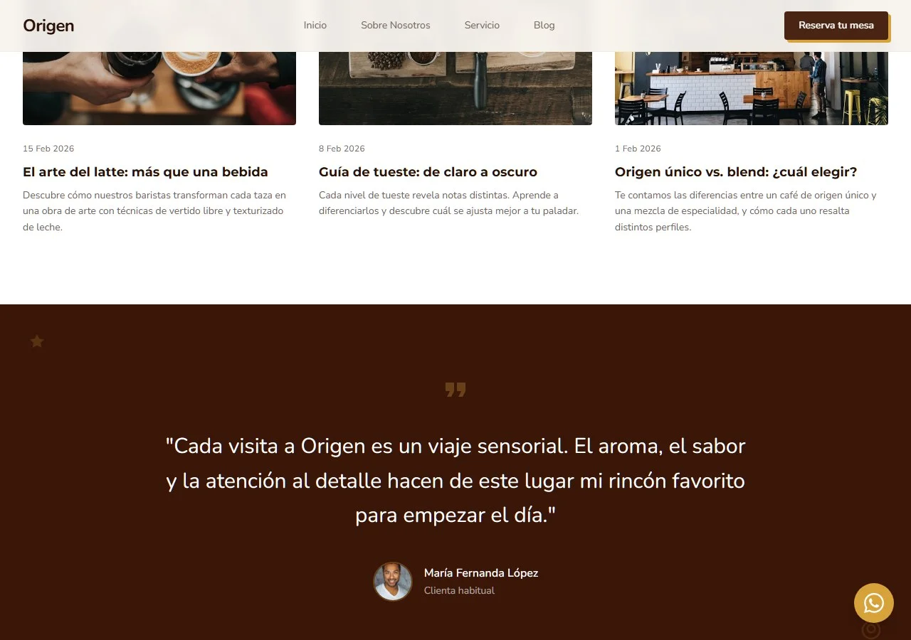 Cafetería Origen captura 4